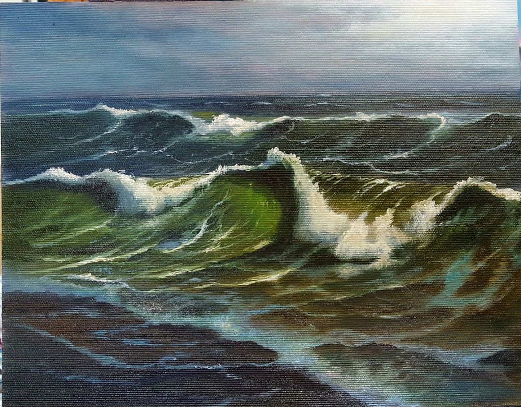 Workshop "A luz do mar" - 2ª sessão (tela 40cm x 30cm)