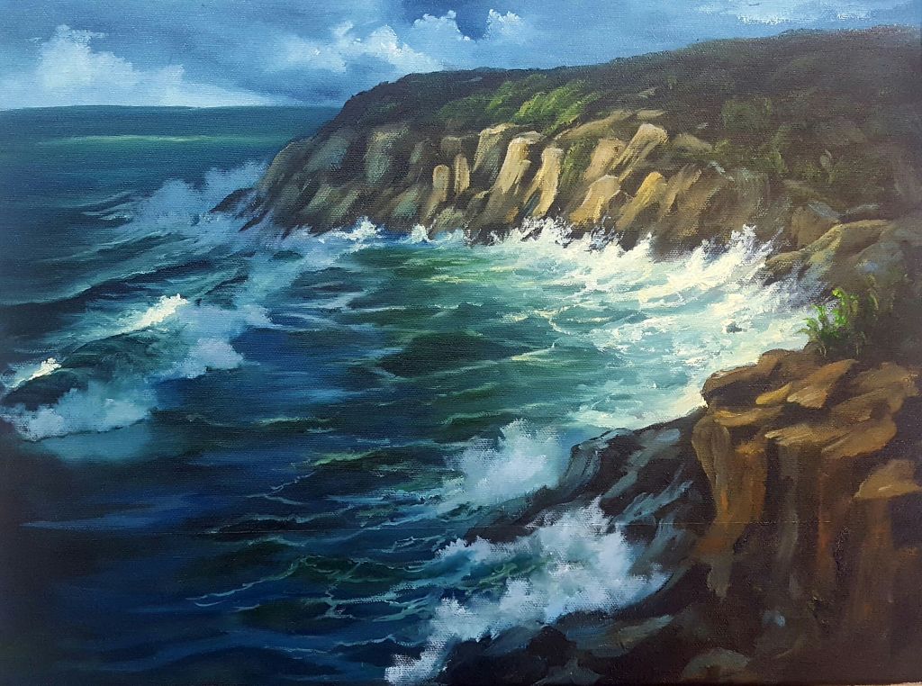 Workshop "A falésia" - 1ª sessão (tela 40cm x 30cm)