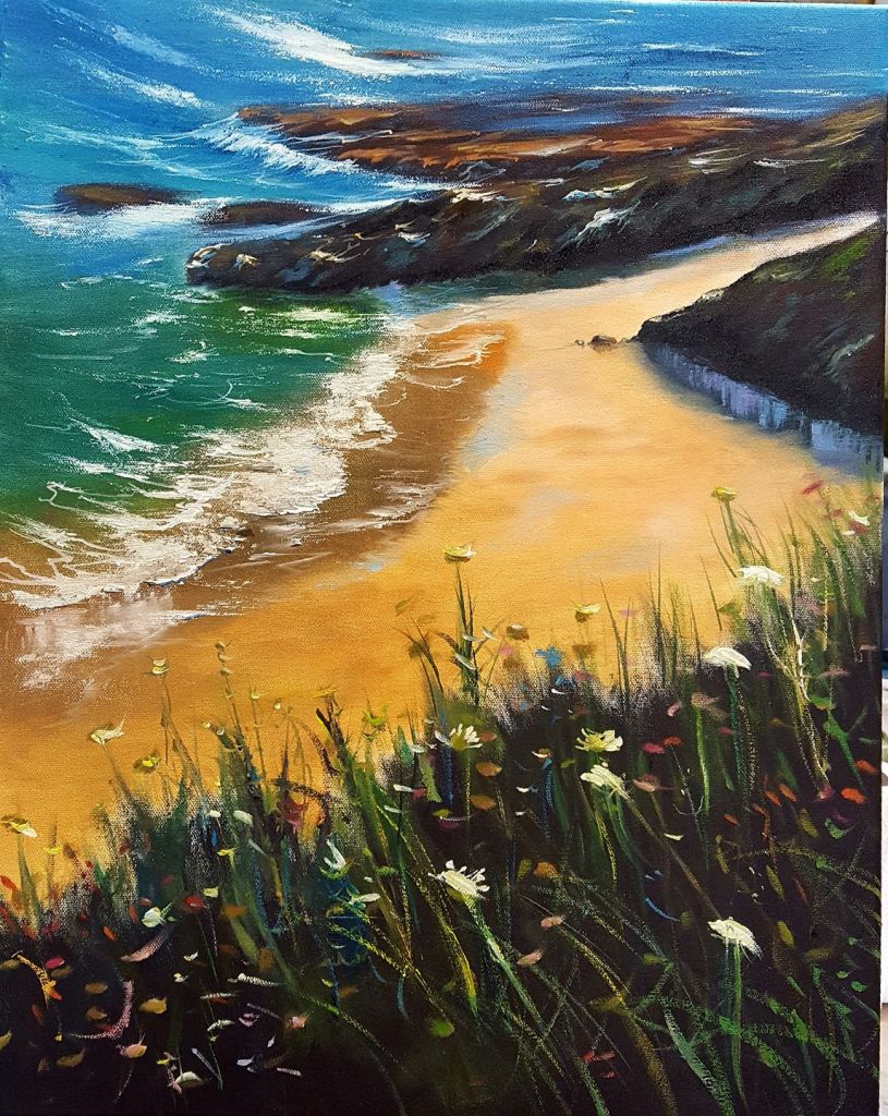 Workshop "Vista da praia" (tela 50x40cm)