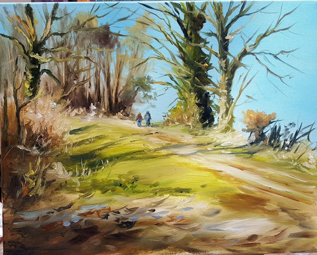 Workshop "Ao longo do trilho" (tela 50x40cm)