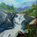 Workshop "Queda de água" (tela 50cm x 30cm)